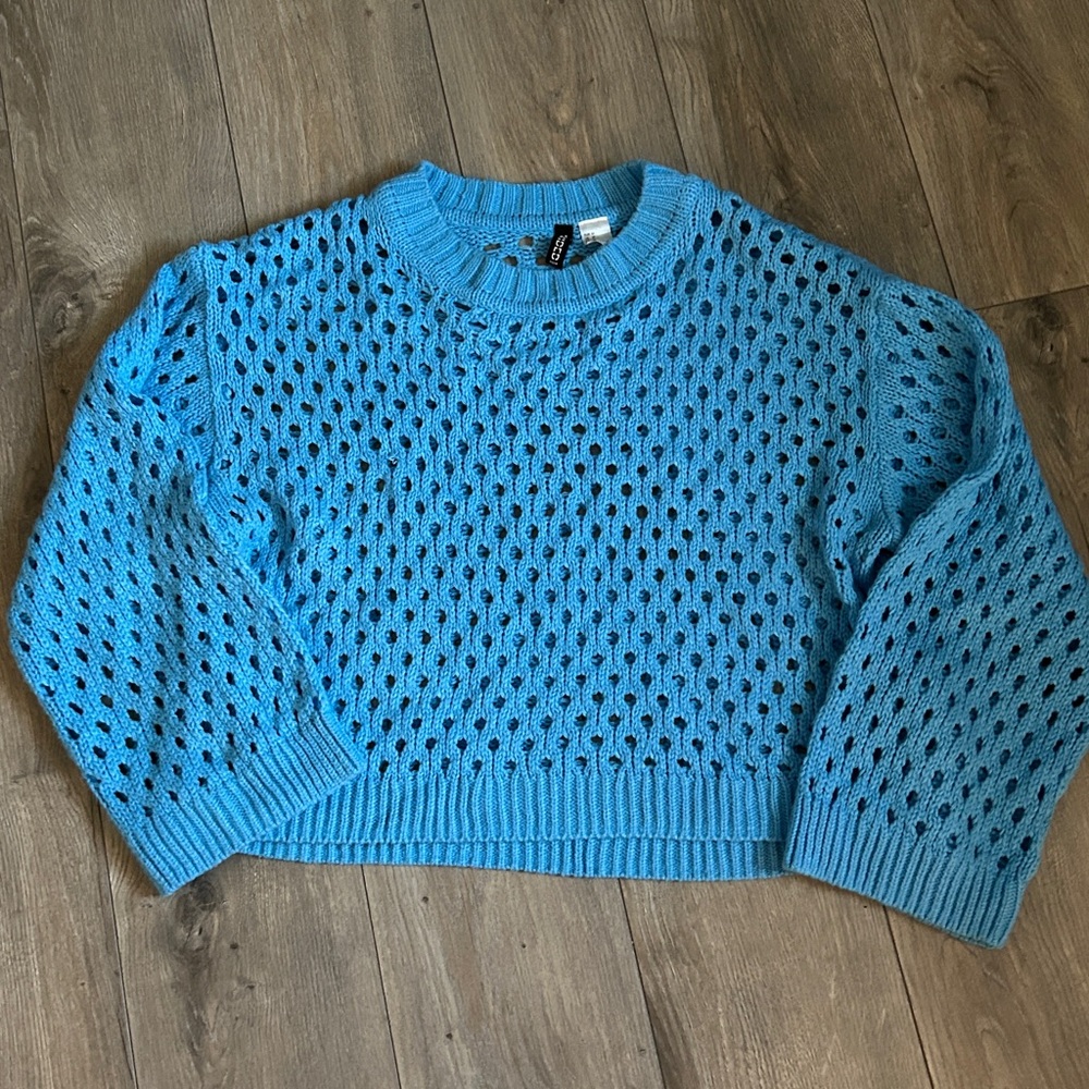 Divided Sky Blue Open-Knit Sweater - Picture 5 of 11